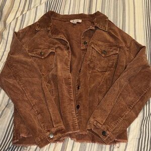 She + Sky Brown Corduroy Jean Jacket